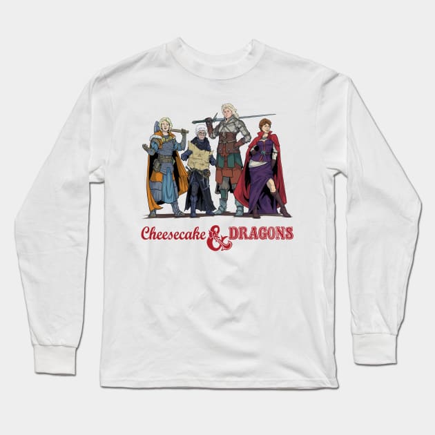 Cheesecake & Dragons Long Sleeve T-Shirt by JohnLattaArt